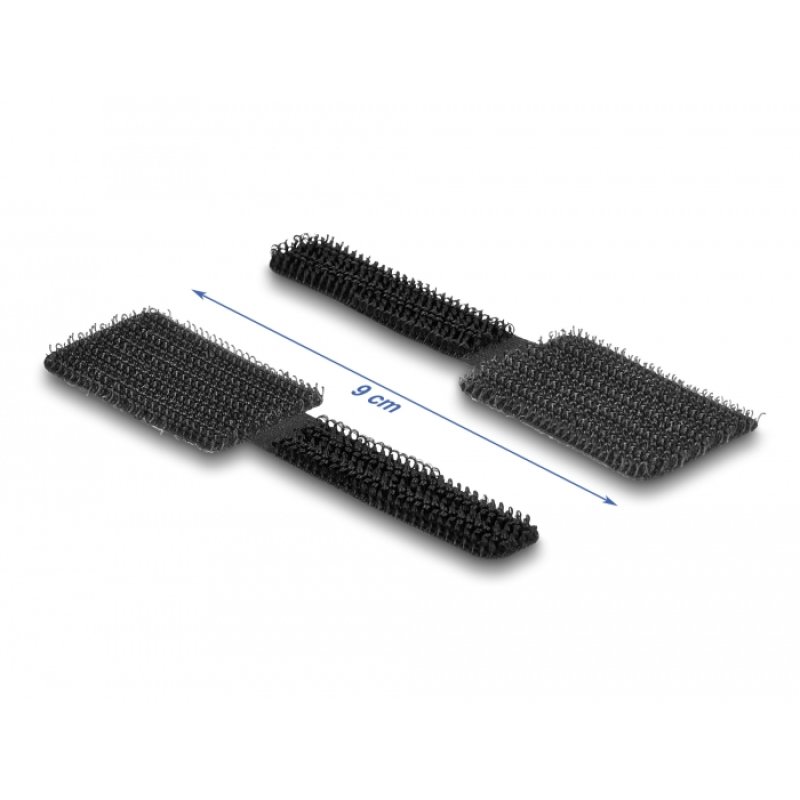 DeLOCK Mini porte-câble de scratch pour câble L 90 mm x l 24 mm, autoadhésif, 10 unités, noir