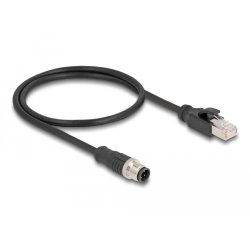 DeLOCK M12 Câble adaptateur D codé, 4 broches mâle à RJ45 mâle, 50 cm