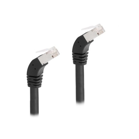 Delock RJ45 Netzwerkkabel Cat.6A S/FTP 45° nach unten gewinkelt 3 m schwarz