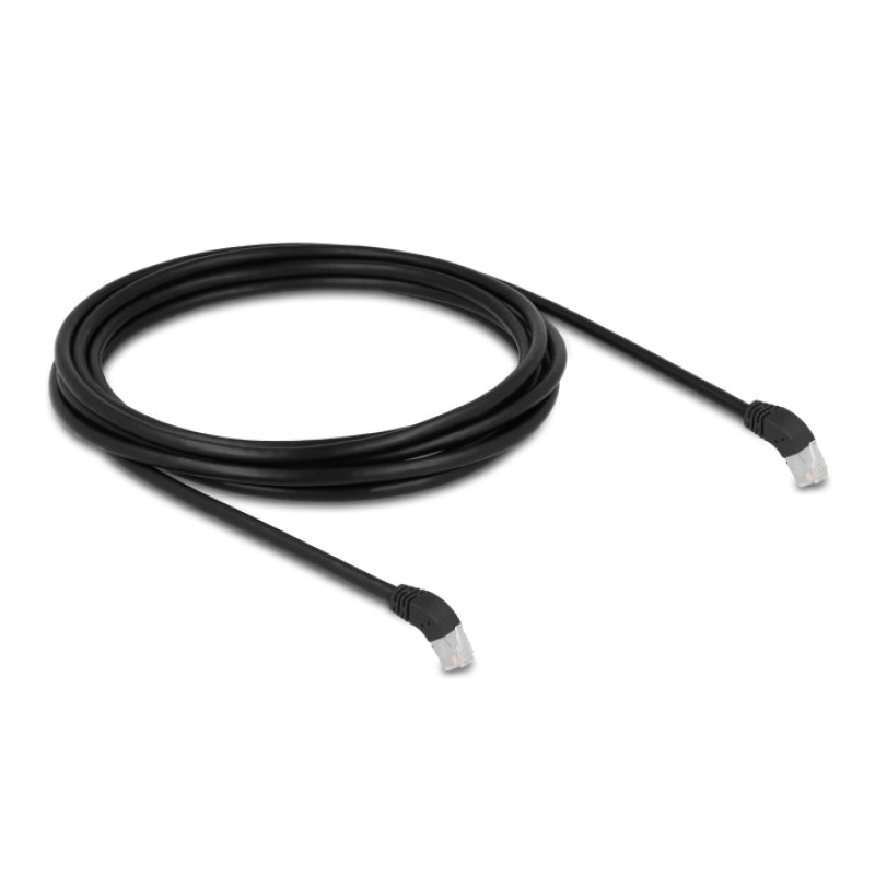 DeLOCK RJ45 Network Cable Cat.6A S/FTP 45° downwards angled 3 m black