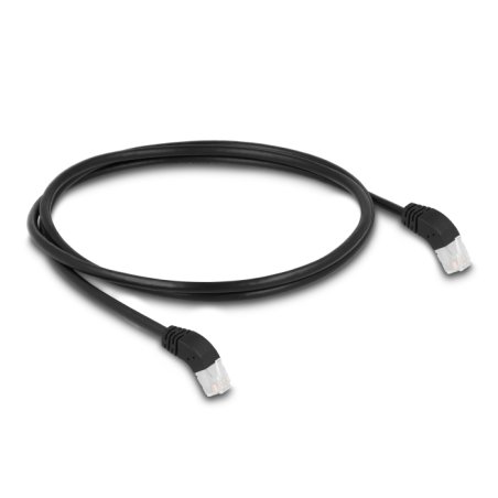 DeLOCK RJ45 Network Cable Cat.6A S/FTP 45° upwards angled 1 m black