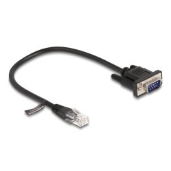 DeLOCK Câble RJ45 mâle à Serial RS-232 D-Sub 9 mâle, 30 cm, noir