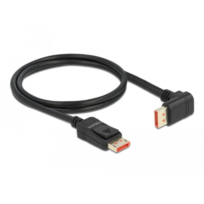 DeLOCK Câble DisplayPort mâle droit à mâle angulé de 90° vers le bas 8K 60 Hz 1 m
