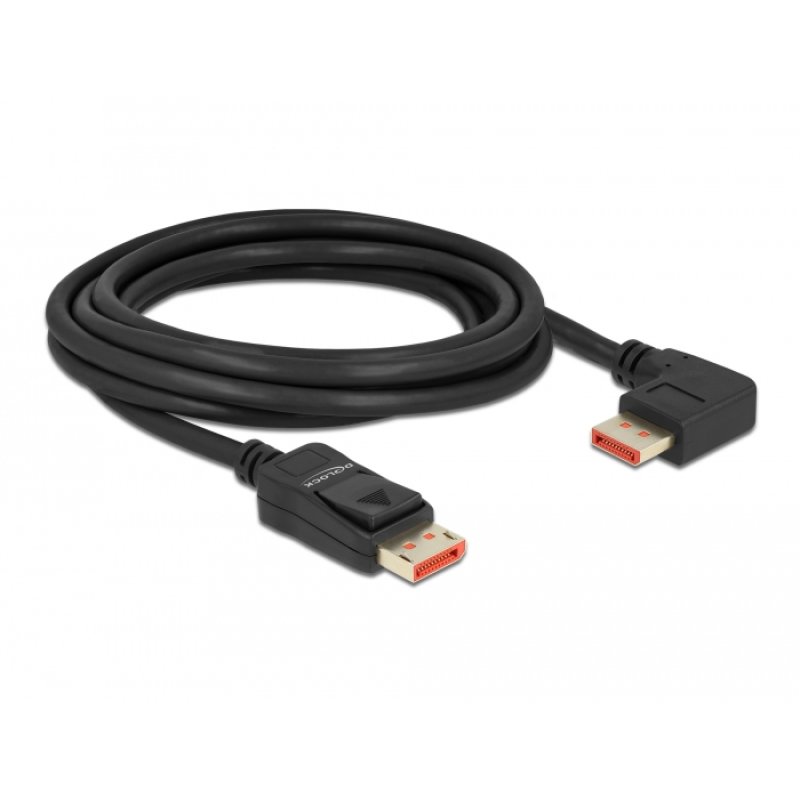 DeLOCK Câble DisplayPort mâle droit à mâle angulé de 90° à droite 8K 60 Hz 3 m