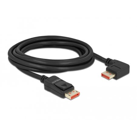 DeLOCK DisplayPort cable male straight to male 90° right angled 8K 60 Hz 3 m