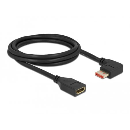 DeLOCK Câble d’extension DisplayPort mâle angulé de 90° à droite à femelle 8K 60 Hz 2 m