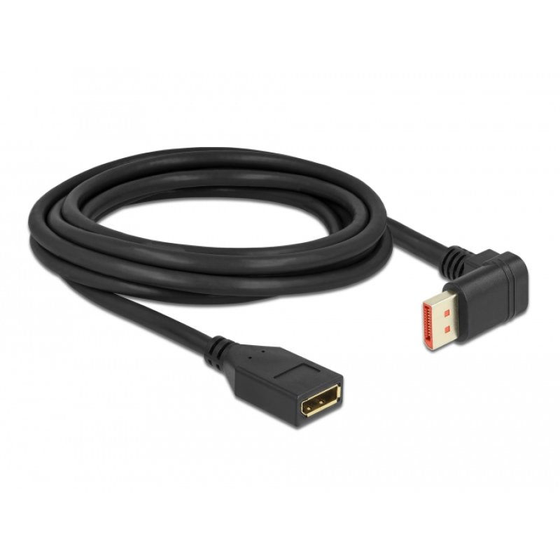 DeLOCK Câble d’extension DisplayPort mâle angulé de 90° vers le bas à femelle 8K 60 Hz 3 m