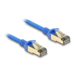 DeLOCK Câble RJ45 de réseau Cat.8.1 F/FTP mince, 2 m, bleu