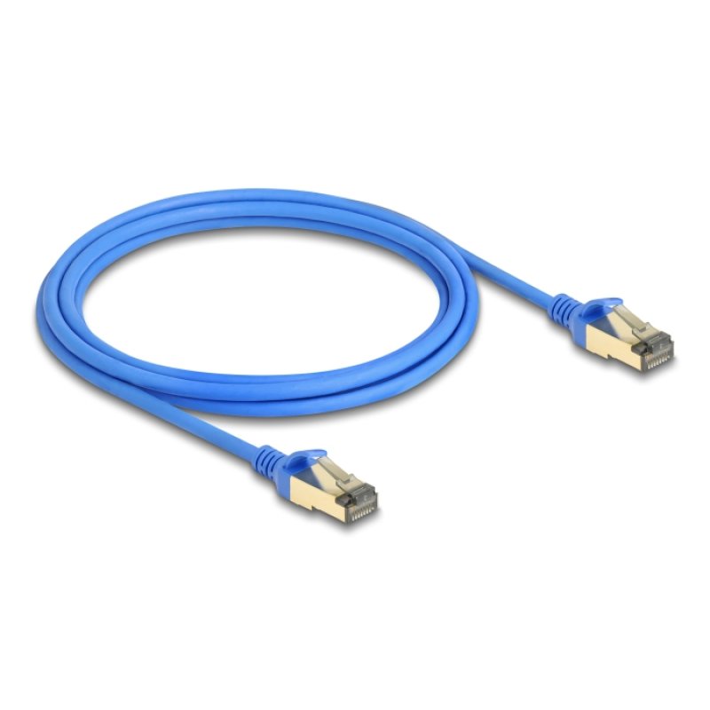 DeLOCK RJ45 Network Cable Cat.8.1 F/FTP Slim 2 m blue
