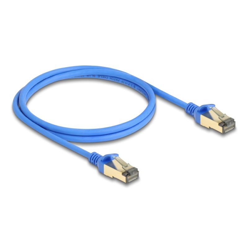 DeLOCK Câble RJ45 de réseau Cat.8.1 F/FTP mince, 1 m, bleu