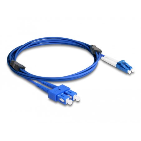 DeLOCK Câble de fibre optique avec blindage métallique LC Duplex à SC Duplex mode simple OS2, 2 m