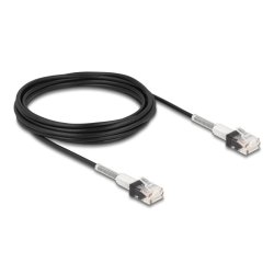 DeLOCK RJ45 Network Cable with double bend protection Cat.6A UTP Slim 5 m black