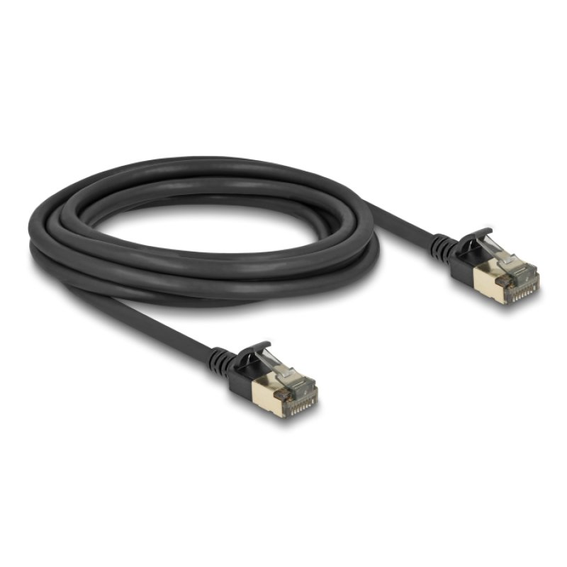 DeLOCK Câble de réseau RJ45 Cat.8.1 F/FTP Slim Pro, 3 m, noir