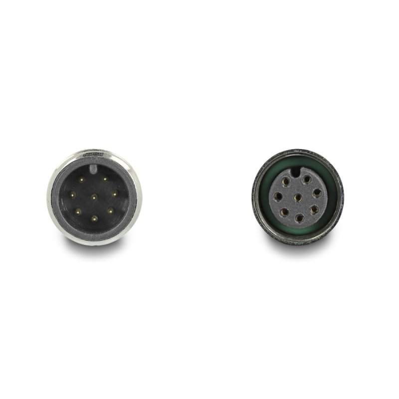 Delock M12 Kabel A-kodiert 8 Pin Stecker zu Buchse PUR (TPU) 2 m