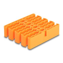 DeLOCK Organisateur de câbles avec 24 entrées, orange