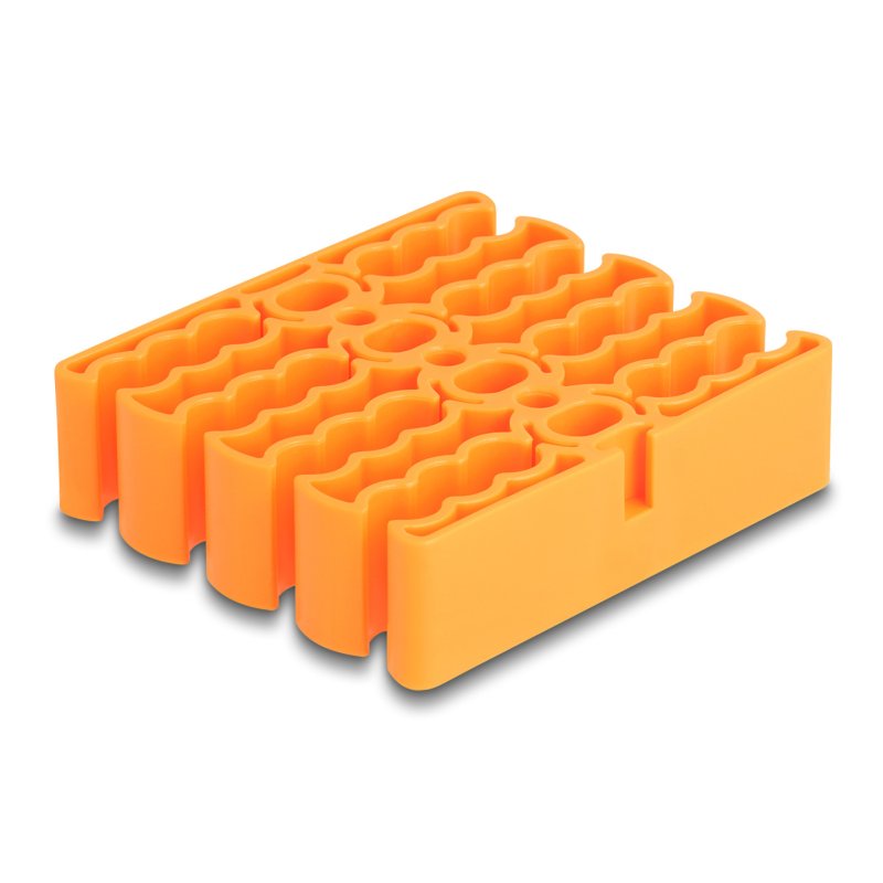 DeLOCK Cable Organizer with 24 cable entries orange
