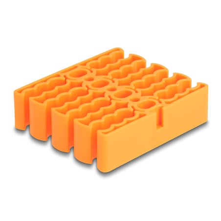 DeLOCK Cable Organizer with 24 cable entries orange