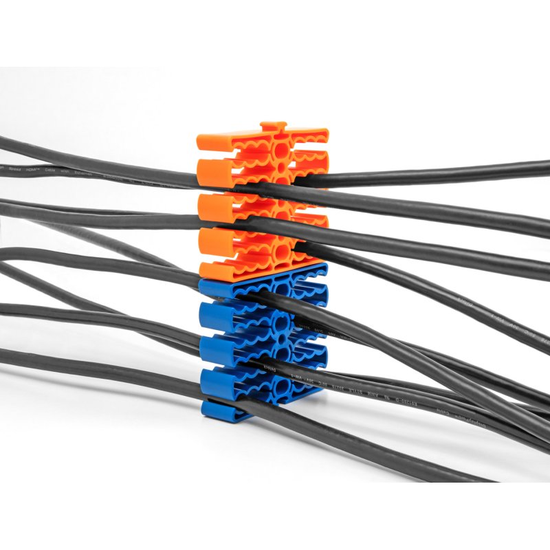 DeLOCK Cable Organizer with 24 cable entries orange