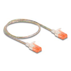 DeLOCK RJ45 Network Cable Cat.6A U/UTP Slim 0.5 m transparent