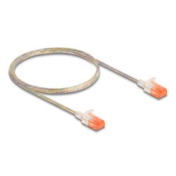 DeLOCK RJ45 Network Cable Cat.6A U/UTP Slim 1 m transparent