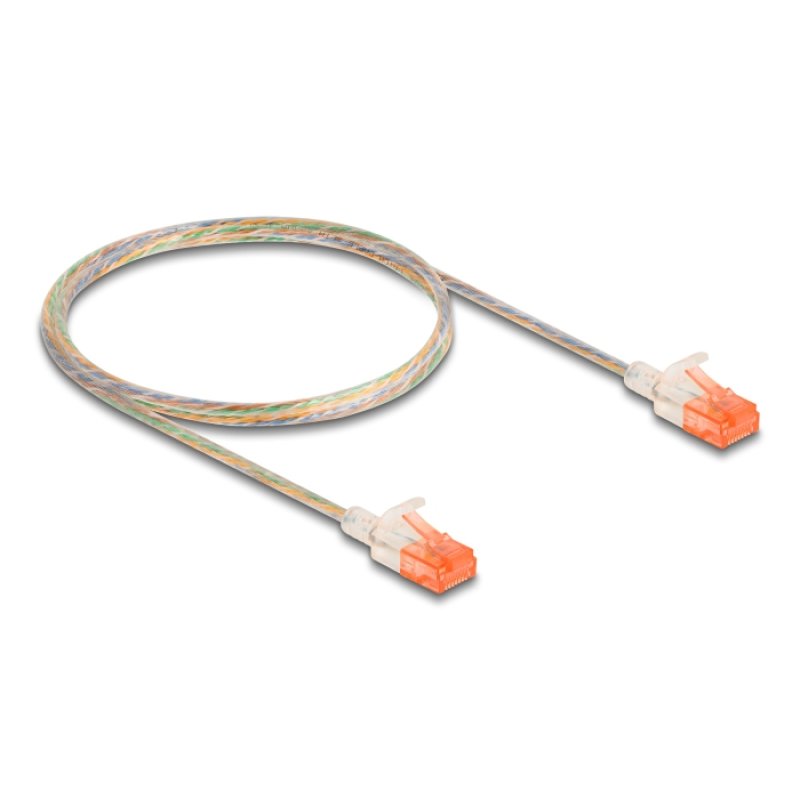 DeLOCK RJ45 Network Cable Cat.6A U/UTP Slim 1 m transparent
