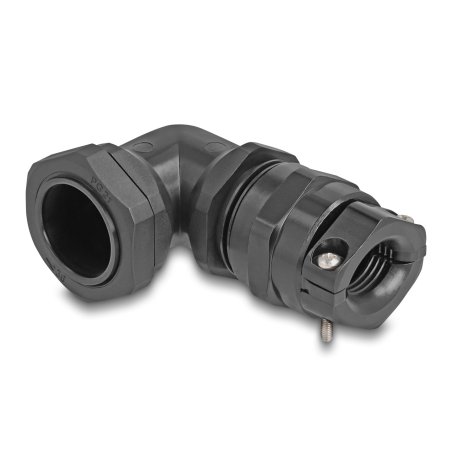 DeLOCK Presse-étoupe PG21 angulé 90° avec décharge de traction et protection de torsion, noir