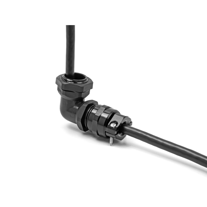 DeLOCK Presse-étoupe PG21 angulé 90° avec décharge de traction et protection de torsion, noir