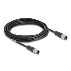 Delock M12 Kabel D-kodiert 4 Pin Stecker zu Stecker PVC 5 m