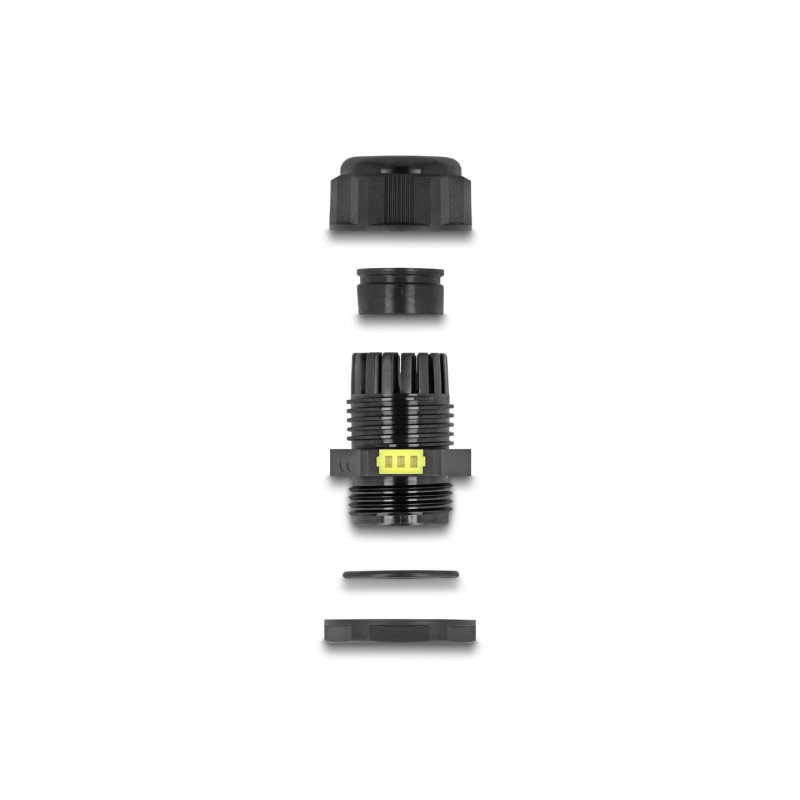 DeLOCK Cable Gland M16 with ventilation IP68 dust and waterproof black 2 pieces