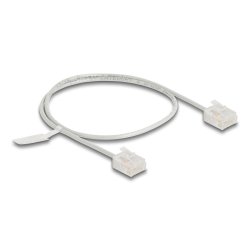 DeLOCK Câble de réseau RJ45 Cat.6 UTP Ultra Slim, 0,5 m, gris, avec fiches courtes