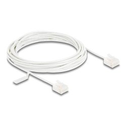 Delock RJ45 Netzwerkkabel Cat.6 UTP Ultra Slim 5 m weiß mit kurzen Steckern
