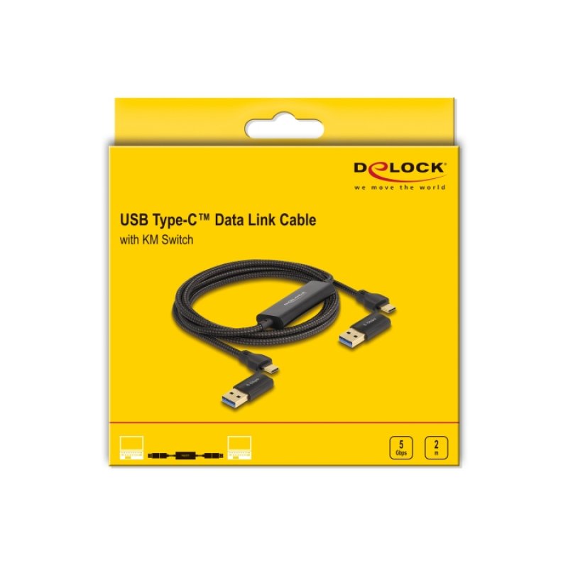 Delock USB Type-C™ 5 Gbps Data Link Kabel KM Switch 2 m