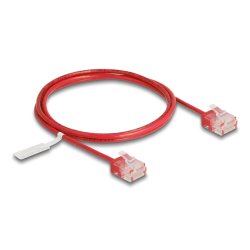 DeLOCK RJ45 Network Cable Cat.6 UTP Ultra Slim 1 m red with short plugs