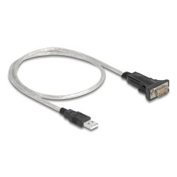 DeLOCK 64267 câble Série Noir, Transparent 0,5 m USB Type-A DB-9