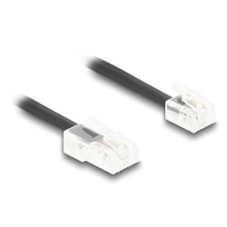 Delock Telefonkabel / Spiralkabel RJ11 Stecker zu RJ45 Stecker schwarz 3 m