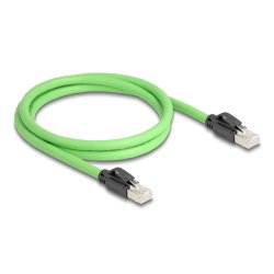 DeLOCK Câble de réseau RJ45 Cat.6A mâle à mâle SF/UTP approprié pour les chaines porte-câbles PUR (TPU) 1 m vert
