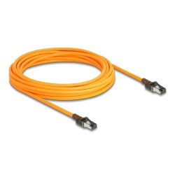 DeLOCK Câble de réseau RJ45 avec fonction de recherche de port USB Type-C, auto-traçant, Cat.6A S/FTP, 7.5 m, orange