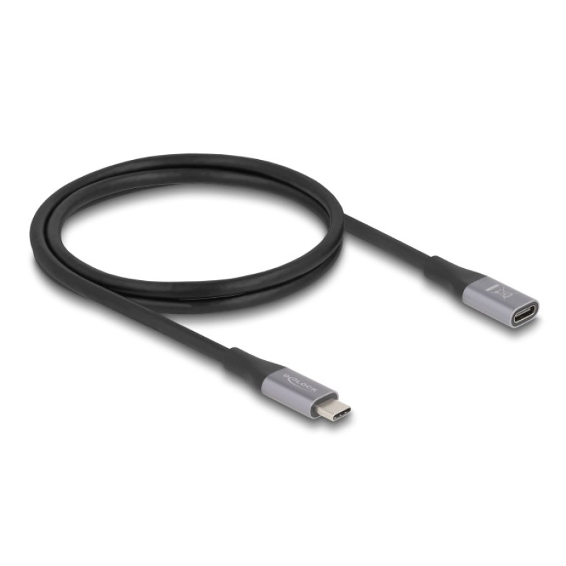 DeLOCK 81201 USB cable USB4 Gen 2x2 1 m USB C Black, Grey