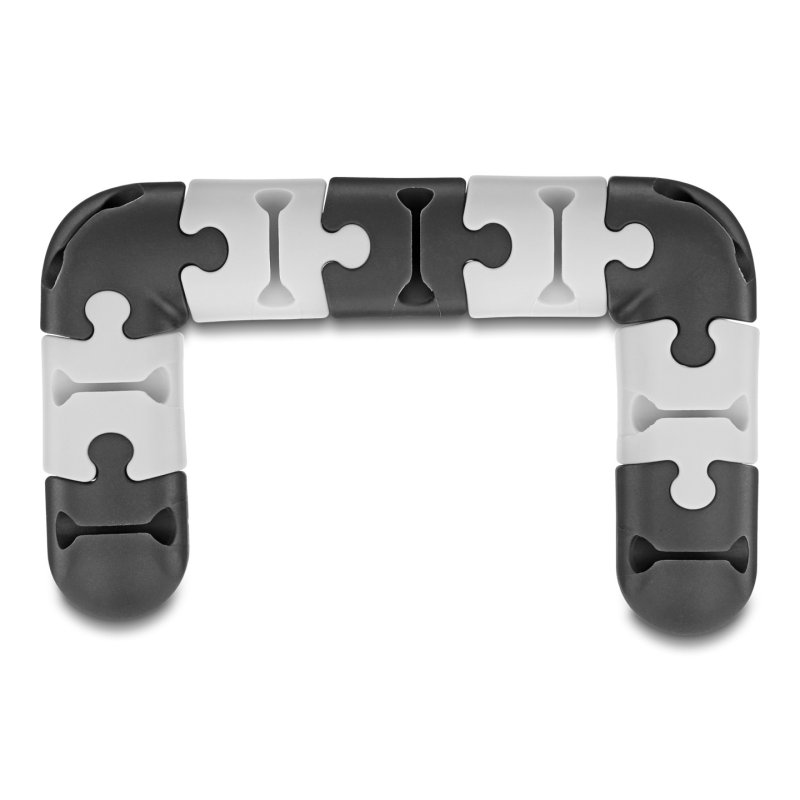 DeLOCK Support de câble, autoadhésif, modulaire, set de 9 unités, noir / gris