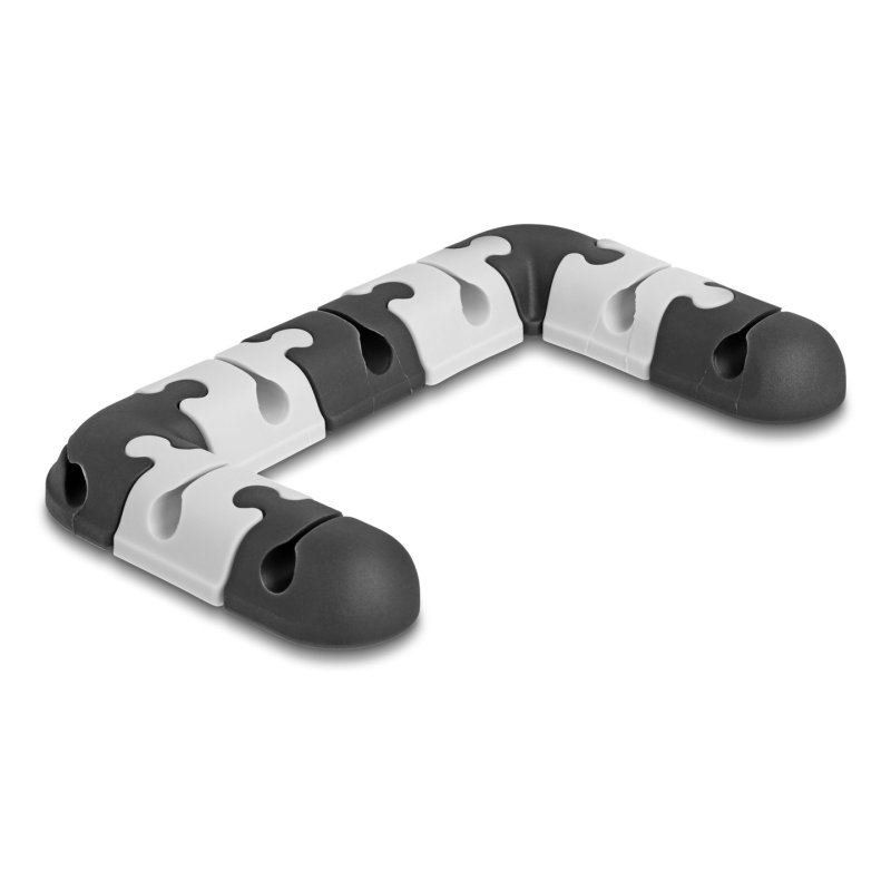 DeLOCK Cable holder self-adhesive modular set 9 pieces black / grey