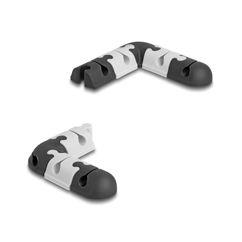 DeLOCK Cable holder self-adhesive modular set 9 pieces black / grey
