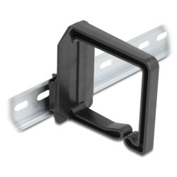 Delock Kabelbügel 70 x 70 mm mit Montageplatte zur Hutschienenbefestigung schwarz