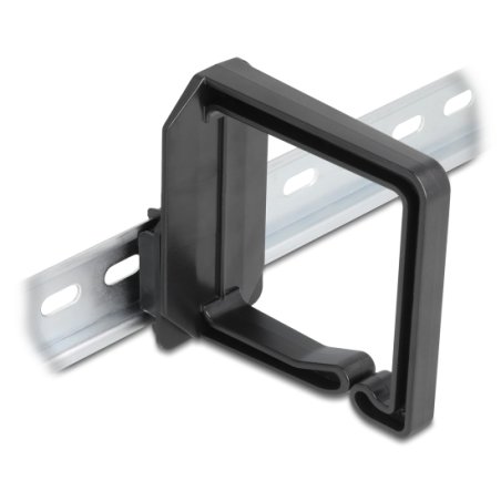 Delock Kabelbügel 70 x 70 mm mit Montageplatte zur Hutschienenbefestigung schwarz
