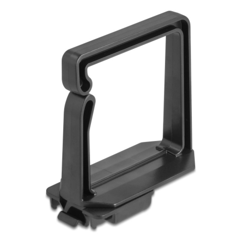 Delock Kabelbügel 70 x 70 mm mit Montageplatte zur Hutschienenbefestigung schwarz