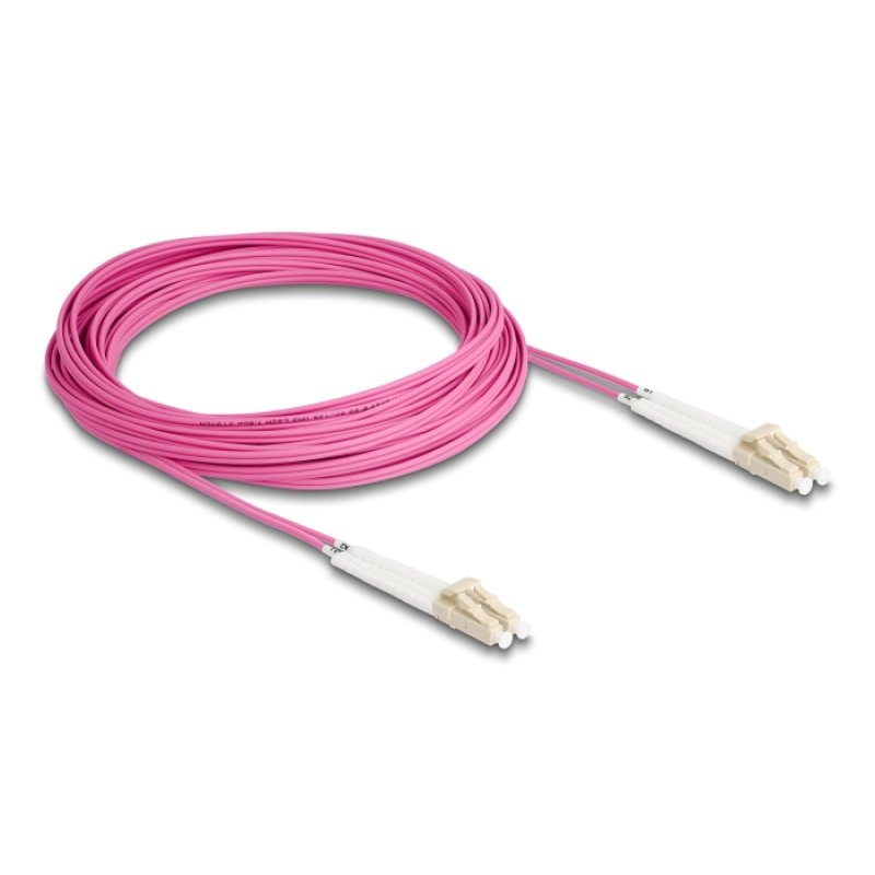 Delock LWL Kabel LC Duplex zu LC Duplex Multimode OM4 winkelbar 10 m