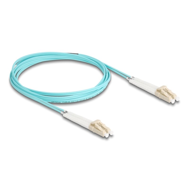 DeLOCK Optical Fiber Cable LC Duplex to LC Duplex Multi-mode OM3 angled 2 m