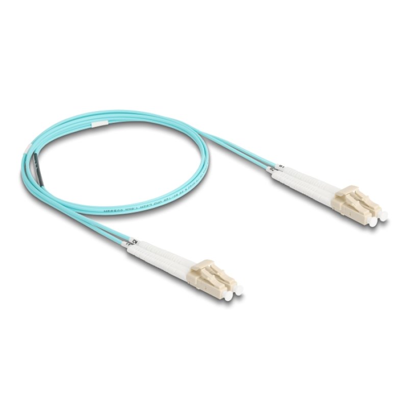 DeLOCK Optical Fiber Cable LC Duplex to LC Duplex Multi-mode OM3 angled 1 m