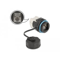 DeLOCK Cable Connector RJ45 jack to Cat.6A LSA with protective cap waterproof