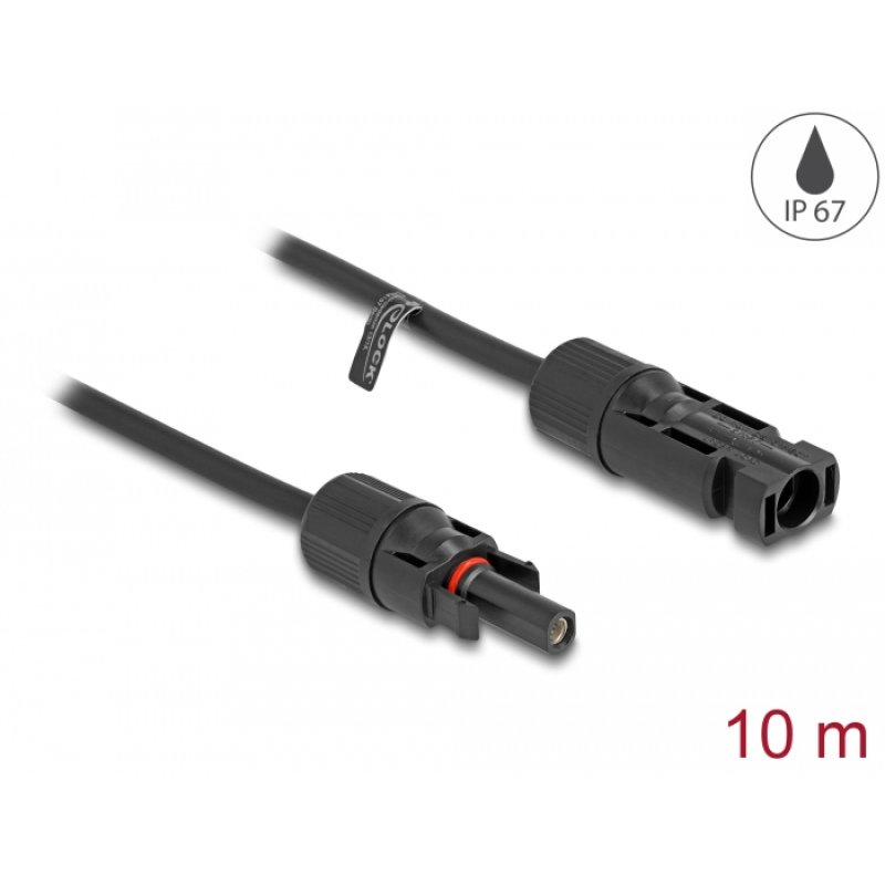 Delock DL4 Solar Kabel 4 mm² Stecker zu Buchse 10 m schwarz