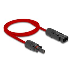 DeLOCK Câble plat DL4 Solar mâle vers femelle, 1 m, rouge